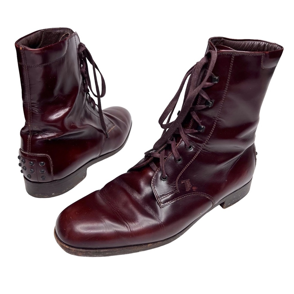 Tod’s Lace-Up Pebble Sole Boots EU 40 Dapper Academia Victorian Steampunk